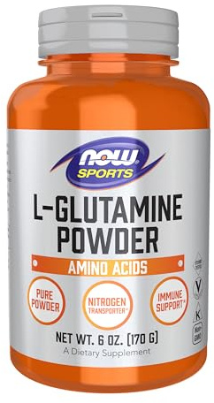 NOW Foods Sports Nutrition, L-Glutamine Pure Powder, Nitrogen Transporter*, Amino Acid, 6-Ounce