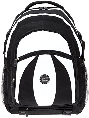 SPEAR Schulrucksack Matrix Laptoprucksack mit Polsterfach 15,4 Zoll + Regenhülle / Weiss SCHWARZ