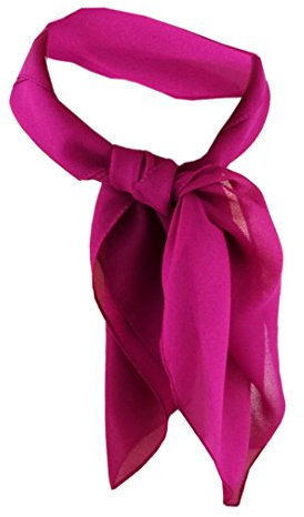 TigerTie Damen Chiffon Nickituch in magenta einfarbig unicolor - Halstuch Größe 50 cm x 50 cm
