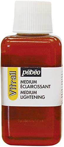 Pebeo Vitrail, Stained Glass Effect Paint Auxiliaries, 250 ml Bottle - Lightening Medium, 8.45 Fl Oz (Pack of 1)