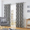 Fusion - Woodland Trees - 100% Cotton Pair of Eyelet Curtains - 90 Width x 90 Drop (229 x 229cm) in Charcoal