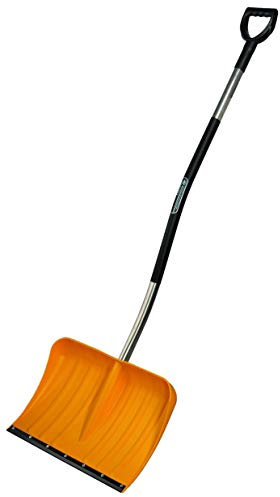 Freund Victoria Schneeschaufel Aluline Ergonomic (Schneeschieber ergonomisch rot mit Flüsterkante, Blattbreite 54 cm, Schaufel mit Aluminiumstiel 125 cm, hoher Seitenrand) 97377, 2030568, Silber