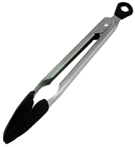 Tala Stainless Steel Serving Tongs with Silicone Head,Black,23cm