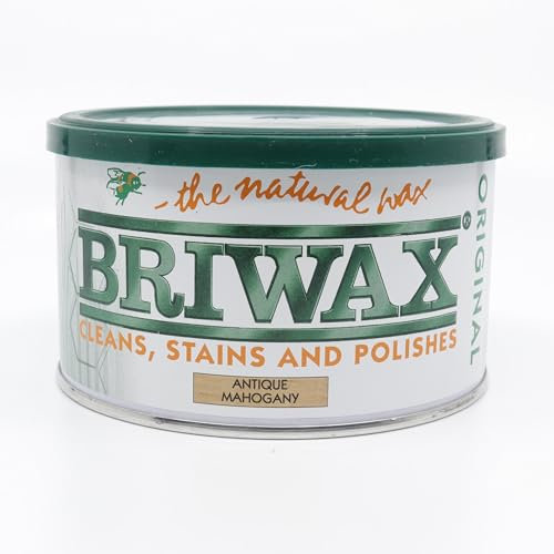 Briwax Original Antique Mahogany Wax Polish 400g (Japanese Labelled Version) - Same UK Product Inside - Furniture Wax - Cleans, Stains and Polishes