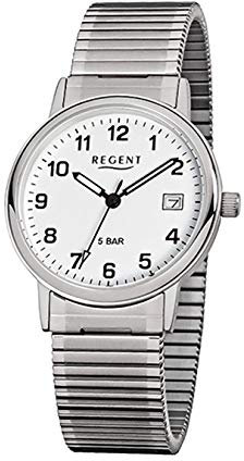 Regent Herrenarmbanduhr Edelstahl Zugband F705