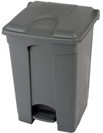 45 Litre Step On Container Waste Bin, Pedal Bin Plastic, Grey by Chabrias Ltd