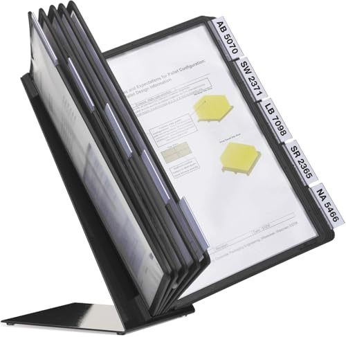 Durable 557001 Système de tableau d'affichage de table (Vario Table 10, avec 10 tableaux d'affichage A4) noir
