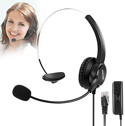 AGPTEK® Hands-Free Call Center Noise Cancelling Corded Headset