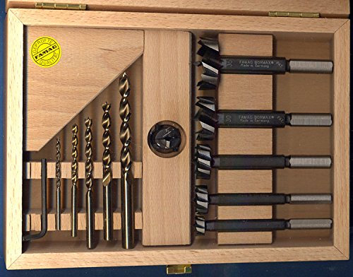 FAMAG Bormax 2.0 Kombi-Satz mit Schlangenbohrer/Aufsteckversenker, GL 235mm; Bohrer D 14,16,18mm und Versenker D 40,50,60mm