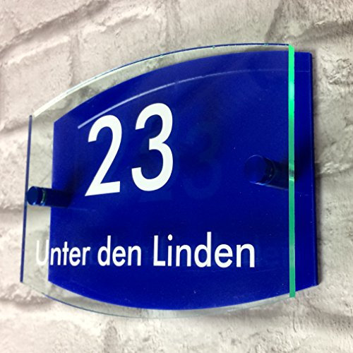 House Sign Plaque Personalised Door Number Street Name Custom Made to Your Address Home Modern Floating Acrylic Long Lasting Bespoke Sign