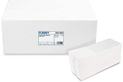 Funny Papierhandtuch, C-Falz, 23 x 31 cm, 2lag, Recycling weiß, 2880 Blatt, 1er Pack (1 x 1 Stück)