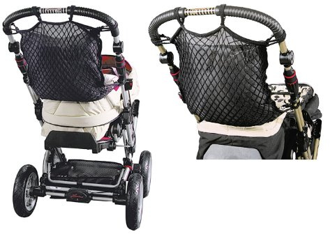 Sunnybaby 19255 shoppingnät för barnvagnar med synskydd och ankare och våtpåse – färg: svart