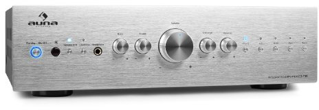 Auna Amplificatore Audio Stereo, Amplificatore Hifi, Impianto Stereo Casa, Controllo degli Alti, Amplificatore Subwoofer e Casse hifi con Potenza Audio 2 Canali, Telecomando, Ingresso AUX per MP3 e CD