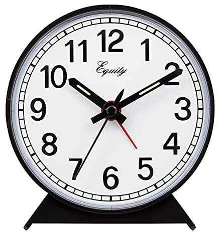 Equity 14075 Black Analog Wind-Up Alarm Clock
