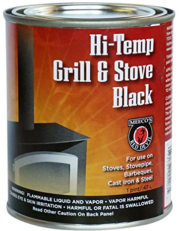 Meeco's Red Devil 403 Brush-On Black Heat-Resistant Silicone Coating for High-Temperature Grills & Stoves (16 fl oz, Black) - Made in The USA