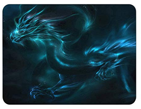 Silent Monsters Alfombrilla de ratón Ordenador 240 x 200 mm Mouse Pad pequeña Tela, Dragon, Antideslizante y silenciosa, para Gaming, Oficina, Home Office, Lavable, Enrollable, Cortada con láser