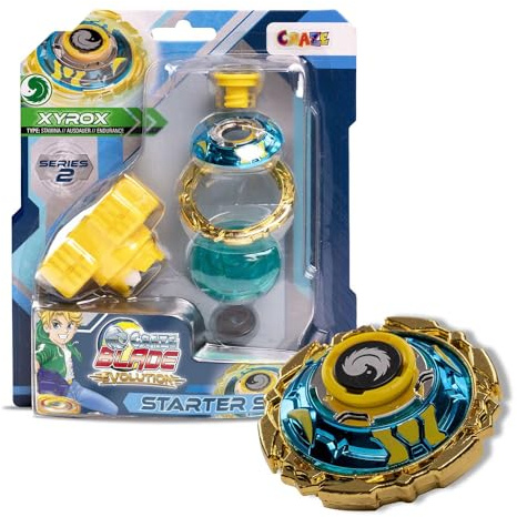 CRAZE Blade Kampfkreisel - Starter Set Evolution Xyrox - Kreisel Metall sehr robust mit Launcher & Reißleine