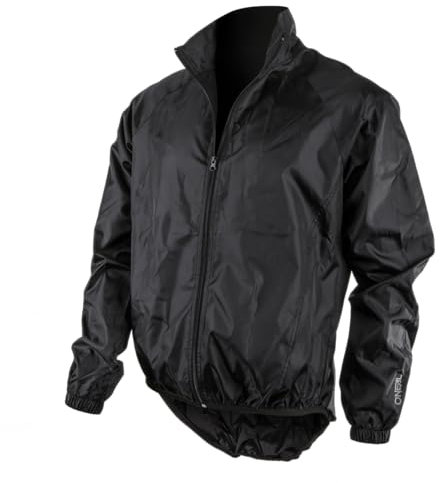 O'NEAL | Mountainbike-Jacke | MTB Mountainbike DH Downhill FR Freeride | Wasserdicht, atmungsaktiv, Windbreaker- Jacke | Breeze Rain Jacket | Erwachsene | Schwarz | Größe M