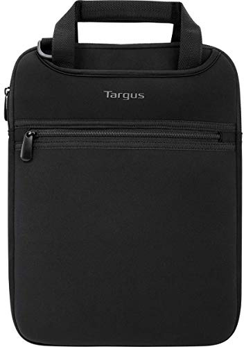 Targus Vertical Slipcase Laptop Messenger Bag, Black - Hideaway Handles with Cross Shoulder Strap and Protective Padding, Fits 14 Laptop (TSS913)