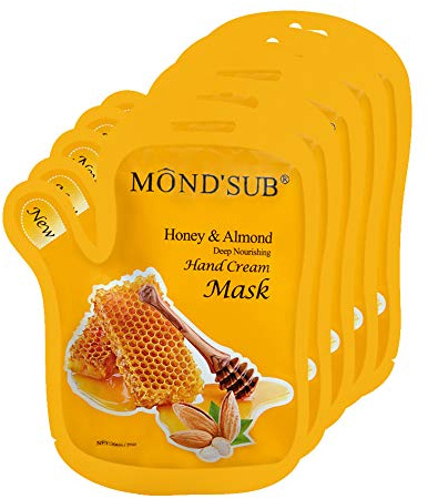 MOND'SUB 5 Pairs of Honey and Almond Best Hydrating Hand & Nail Mask - Best Deep Moisturizing Gloves for Dry Hands