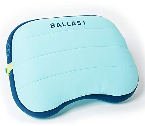 Ballast Beach Pillow – Comfy, Durable & Compact, Stays Put on Windy Beaches with Patented Sand Pouch, Inflatable Pillow for Beaches, Pools, Camping, Festivals and Travel (Island Paradise)