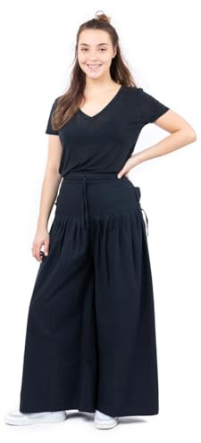 FANTAZIA Pantalon Boubou Coton Epais - Taille Unique Noir