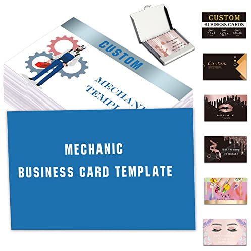 Visitenkarten Personalisierbar 100/500/1000 Stück individuell mit Logo-Text QR-Code individuelle Mechanikerkarten für kleine Unternehmen 8,9 x 5,1 cm wasserfest doppelseitiger Druck