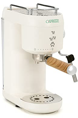 Cafetera Express Semiautomática Caprizze Hikari 1400 W 20 Bares con Vaporizador y Espumador USB incluido Color Blanco Mate