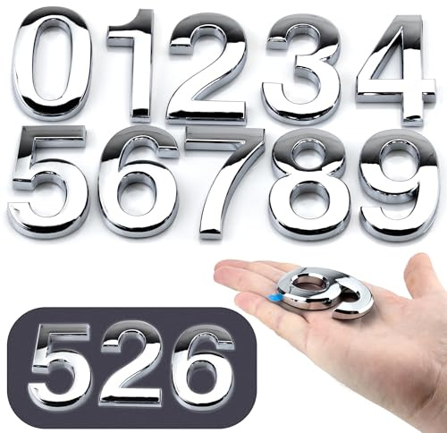 10 Pcs 2.75 Inch 3D Mailbox Numbers 0 to 9 House Door Numbers Decals Self Adhesive Plastic Address Sign Number Stickers for Hotel Room Apartment Office Door and Mailbox