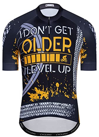 Tire Marks Cycling Jersey Men, Short Sleeve Mountain Dirt Bike Shirt MTB Clothing Biking Gear Tops Riding Road Outfit BMX Clothes Bicycle Apparel Ciclismo Uniform Large