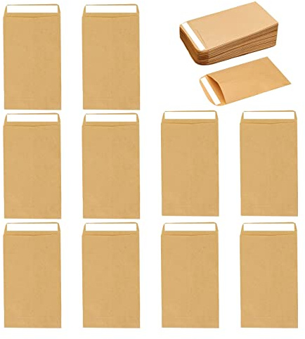 50pcs Brown Seed Envelopes, Mini Kraft Bags for Seeds, Coins, Small Parts, Cash, Money, Beads