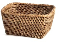 H&H Cesto Rettangolare in Rattan Naturale Marrone – 16x20x11h cm – Realizzato a Mano, Porta Oggetti, Svuota Tasche, Porta Pane, Porta Frutta, Organizer