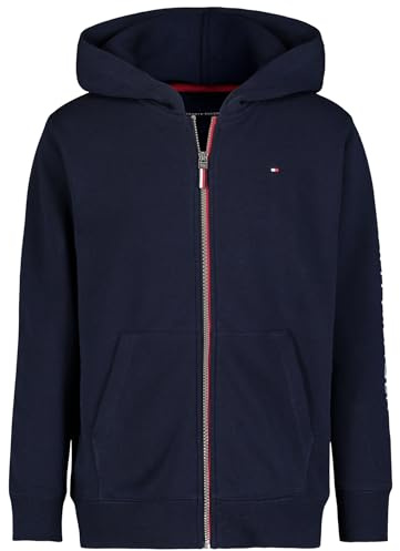 Tommy Hilfiger - Sudadera con capucha de manga larga con forro polar con cremallera completa y bolsillos delanteros, 14-16