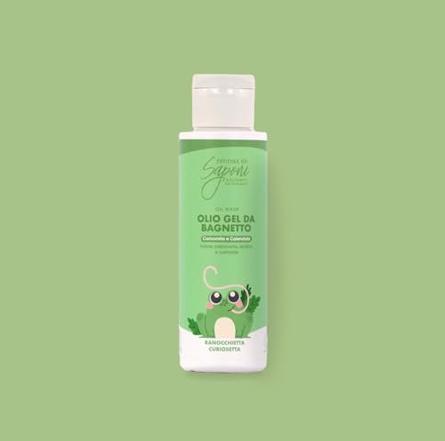 Officina dei Saponi Olio Gel Detergente Camomilla e Calendula per Bagnetto Bambini Vegano 100 ml