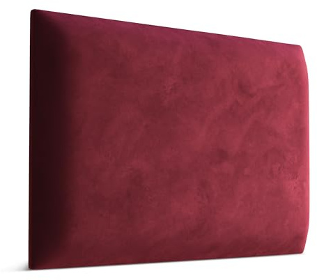 Muralo - Samt Wandkissen Stoff Polster-Paneel für Schlafzimmer Wohnzimmer Bett Wandpolster Bettkopfteil Lendekissen Modern Luxus Gepolstert Magic Velvet (Weinrot, 60 cm x 40 cm)