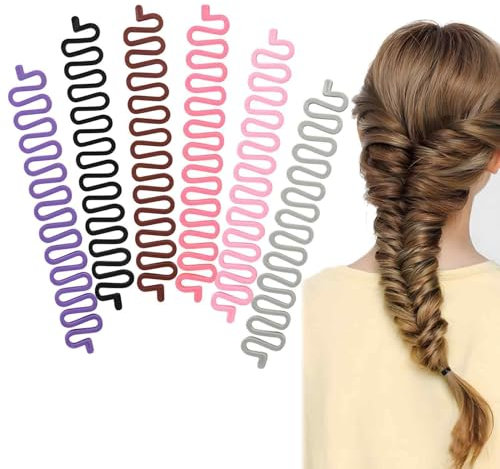 OQKAHIV Französischer Haarstyling-Clip für Zöpfe und Flechtfrisuren, 6pcs, für Damen und Mädchen, DIY-Haarschmuck, praktisches Zubehör zum Haarstyling, mit Sticky Fishbone-Technologie, Magic Hair Clip