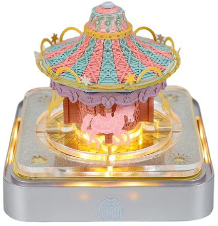 3D Memo Pads papper, kreativ tidsdel 2025 anteckningsblock artopad snideri present skrivbordsdekoration, konstnär gör-det-själv-anteckningar med LED-lampor hantverk (2025 Merry-Go-Round)