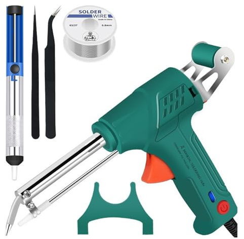 MZZYG Kit de Fer à souder Kit De Réparation De Pistolet À Étain Manuel Haute Puissance, Pistolet À Souder À Alimentation en Étain, Machine À Souder Manuelle(Green5-piece Set)