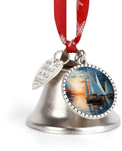 Campanas versátiles, Campanas Impresas con paisajes náuticos, Campanas navideñas Colgantes, Campanas Decorativas para pasillos, Campanas para Patios