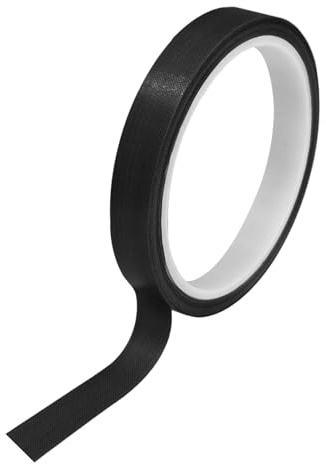 Misuyue Nastro adesivo antistatico in Teflon da 15mm, nastro sigillante filettato, resistente al calore fino a 300℃, nastro adesivo in Teflon PTFE con tessuto in vetro 10m/32,8ft per macchina