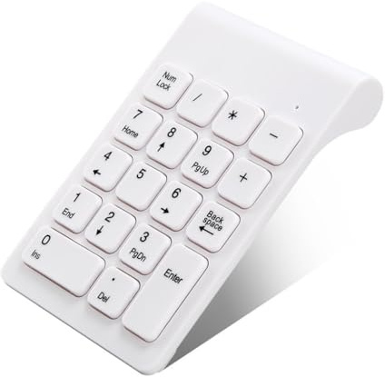 LIXSAZSE Teclado inalámbrico USB de 18 Teclas, teclados numéricos Profesionales, Alimentado por batería para computadora portátil, computadora de Escritorio de Contabilidad