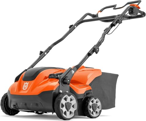 Husqvarna S138i Akku-Rasenvertikutierer – 36V Akku-Vertikutierer mit 37,5 cm Arbeitsbreite, Einstellbarer Tiefe, klappbarem Griff, doppeltem Akkufach und Save™-Modus – Ohne Akku und Ladegerät