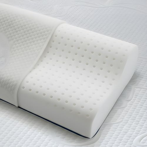 Bedshire Pillow Cuscino Cervicale per Dormire Guanciale Ortopedico per Collo con Memory Foam HD Traforato e Federa in Tessuto Traspirante e Termoregolante Alto 13cm da Letto Made in Italy 100%
