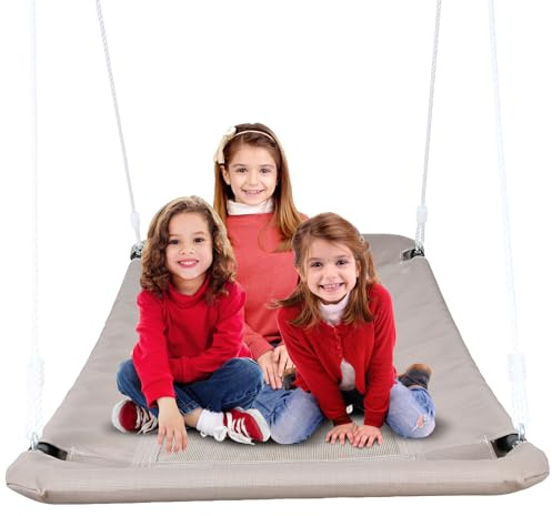 Trekassy Juego de columpio para nido de 320 kg, 152 cm, XXL, con 2 correas de columpio de 3 metros, soporta 700 kg, columpio de árbol impermeable para más niños, jardín al aire libre (arena)