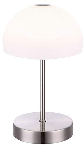 GLOBO LED Nacht Tisch Lampe Glas Wohn Schlaf Zimmer Beleuchtung Touch Ein/Aus Lese Lampe 21936, silber