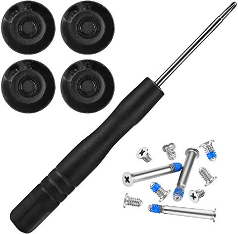 4 Stück Gummi Gehäuse mit Schrauben Schraubenzieher Set Schraubenset Ersatz für Apple MacBook Pro A1278 A1286 A1297 13 15 17(Nicht für Retina Display)