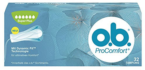 O.b. ProComfort Super Plus Tampons, mit Dynamic Fi Technologie und SilkTouch Oberfläche, für ultimativen Komfort innerhalb des O.b. Sortiments und zuverlässigen Schutz, 1er Pack (1 x 32 Stück)