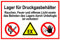 Hinweisschild - Lager für Druckgasbehälter - Aluminium Selbstklebend - 20 x 30 cm