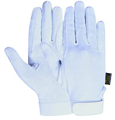 AK Cotton Grip Horse Riding Gloves AKRS-8485 (XS, White)