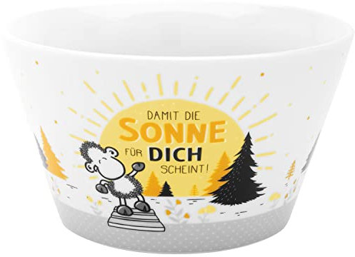 Sheepworld Schale Sonne | Porzellan, 60 cl, Müslischale, Snackschale, mit Spruch | Geschenk, Geburtstag, Tischdeko | 47549